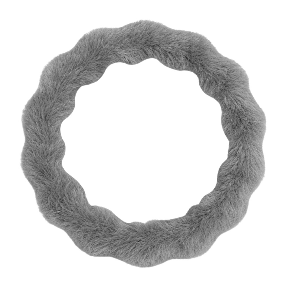 Steering Wheel Cover For Winter Warmth Comfort And Anti Slip Grips 38Cm Gray 7754004718517
