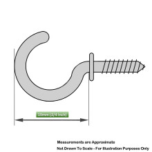 Fort Fasteners Cup Hooks, Shouldered 19mm (3/4 Inch) White Plastic Coated 100 Hooks