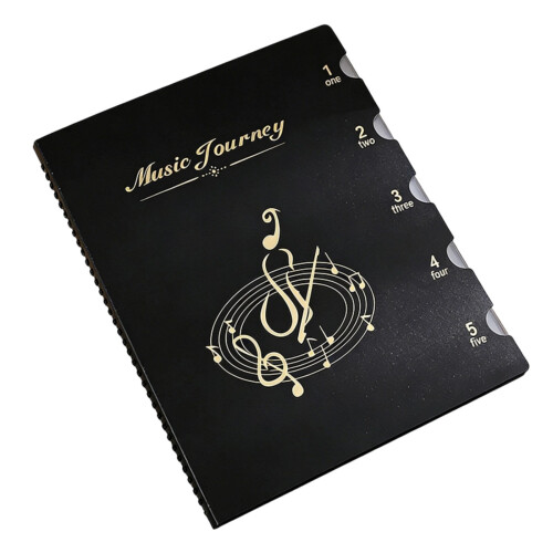 Universal A4 Sheet Storage Book Music File Folders With Multiple  Black 20 Pag