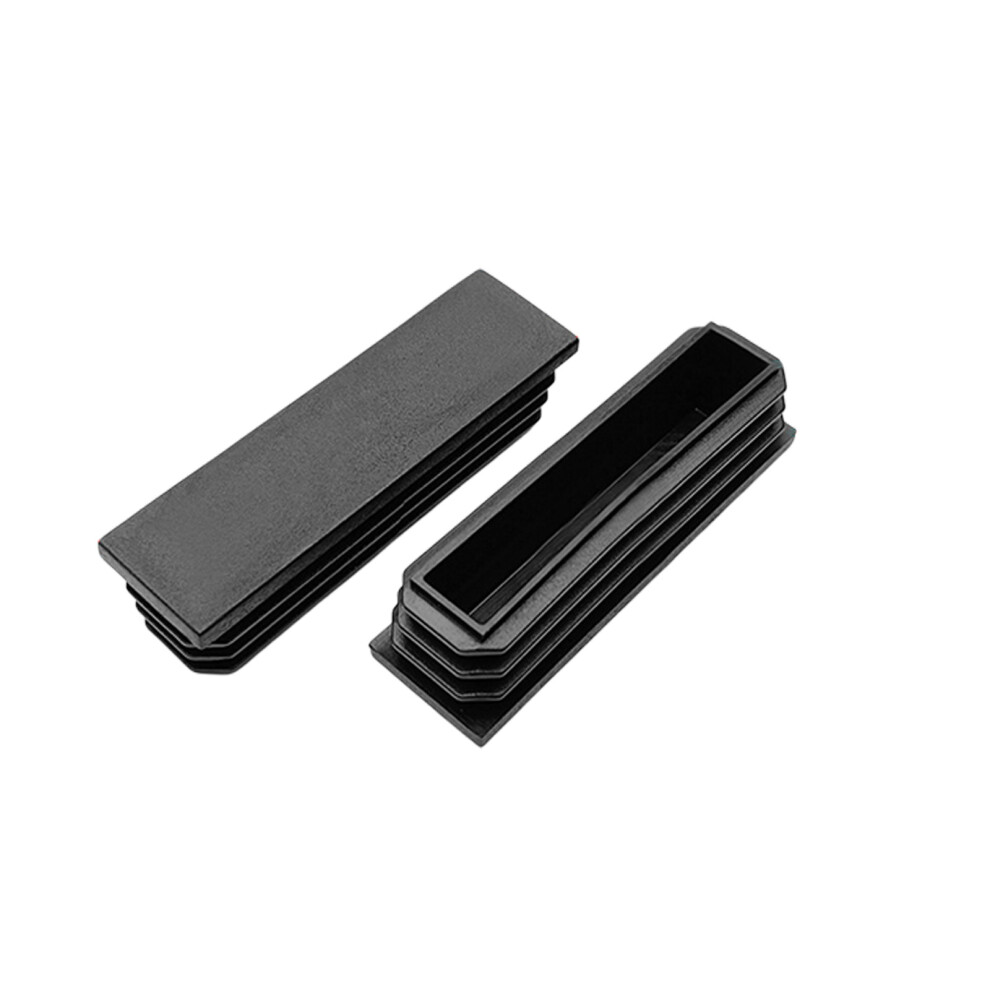 12Pcs Rectangle Plastic Plugs Black Plastic Rectangle Blanking End Caps Enduring 20X70mm 7755000597823