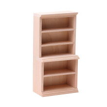 1:12 Doll House Bookshelf Unfinished Wood Bookcase Furniture For Craft Enthusiast