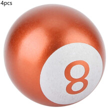 4 Orange Aluminium 8-Ball Valve Caps
