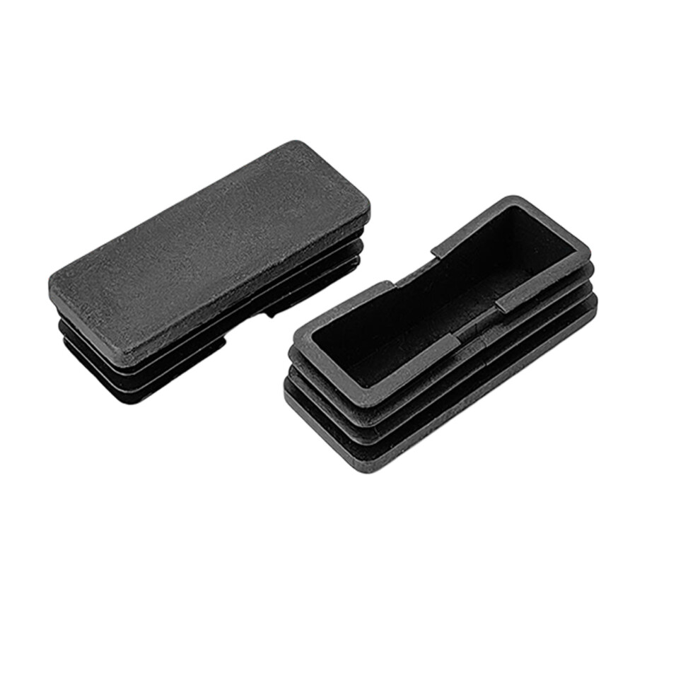 12Pcs Black Plastic Rectangle Blanking End Caps Rectangle Plastic Plugs 25X60mm 7755000597878
