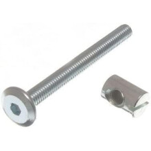 Furniture Cot Bed Bolt Allen Head with Barrel Nuts (5, Zinc Plated, 60mm)