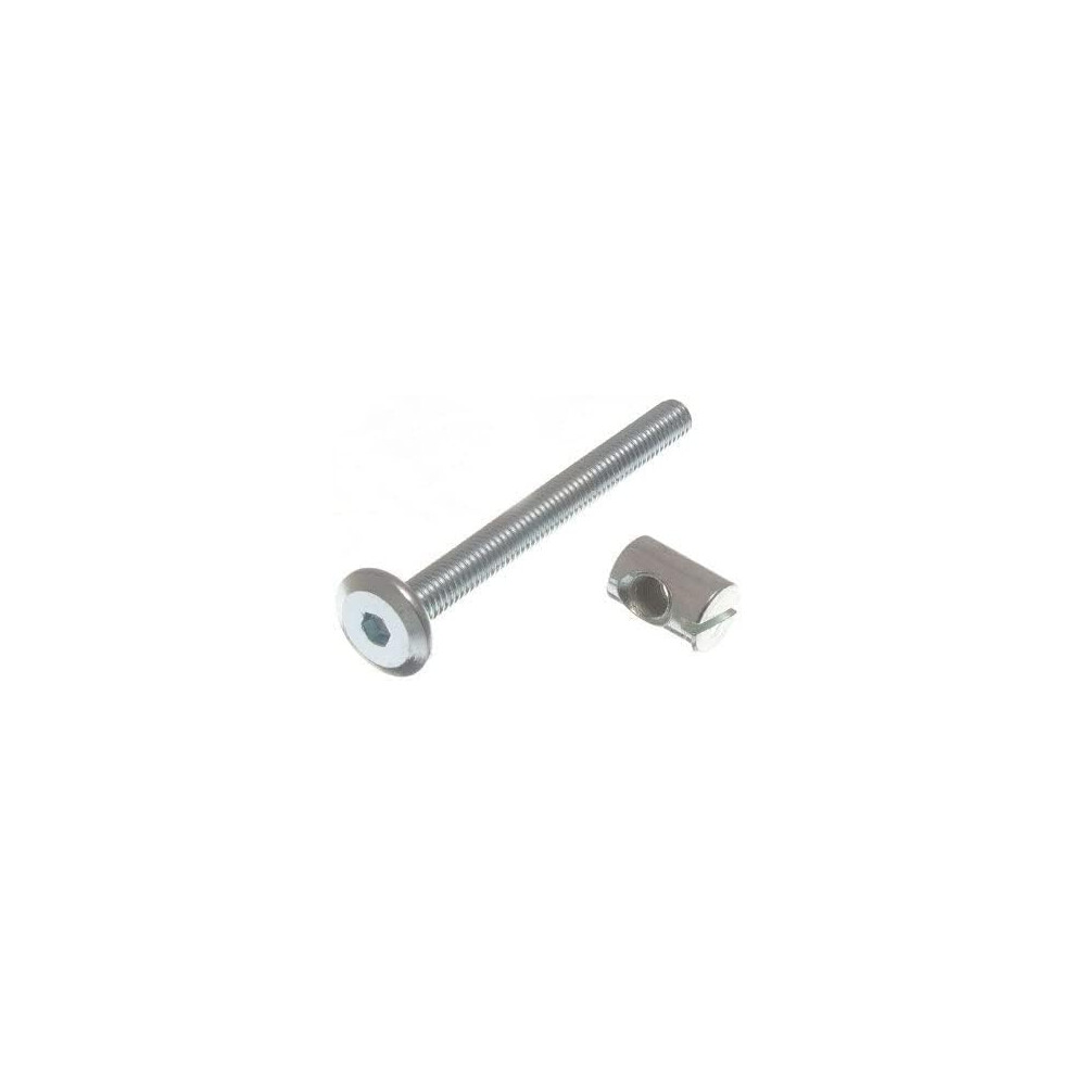 Furniture Cot Bed Bolt Allen Head With Barrel Nuts 6Mm M6 X 100Mm Zp (4, Zinc Plated, 100Mm) 5057670111043