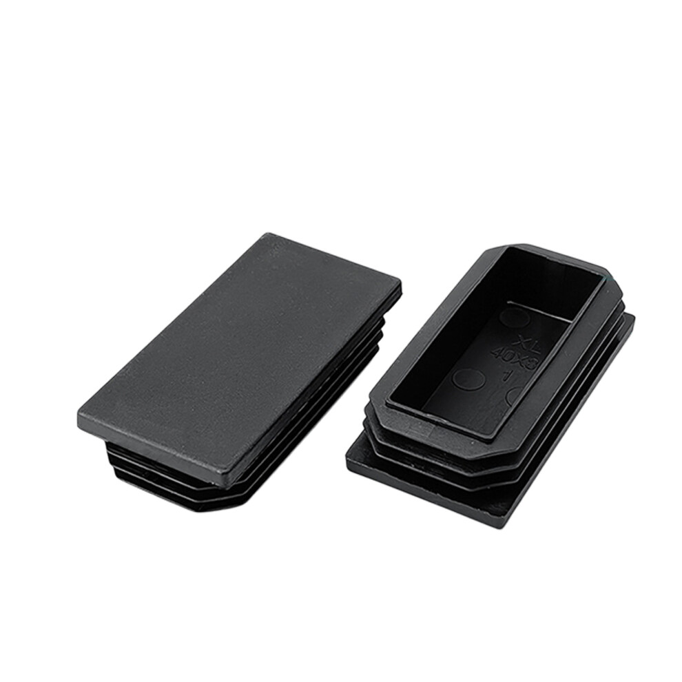 12Pcs Black Plastic Rectangle Blanking End Caps Plastic Tubing End Cap 40X80mm 7755000597984