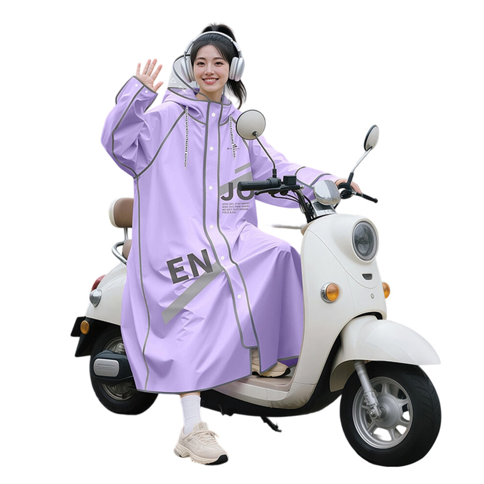 Thickened Motorcycle Rain Suit Reinforced Seams High Visibility Reflective Strips L Purple 7754004756373