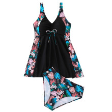 Two Piece Skirted Tankini Swimsuit with Briefs Adjustable Strap Bathing Suit Suit 3 XL