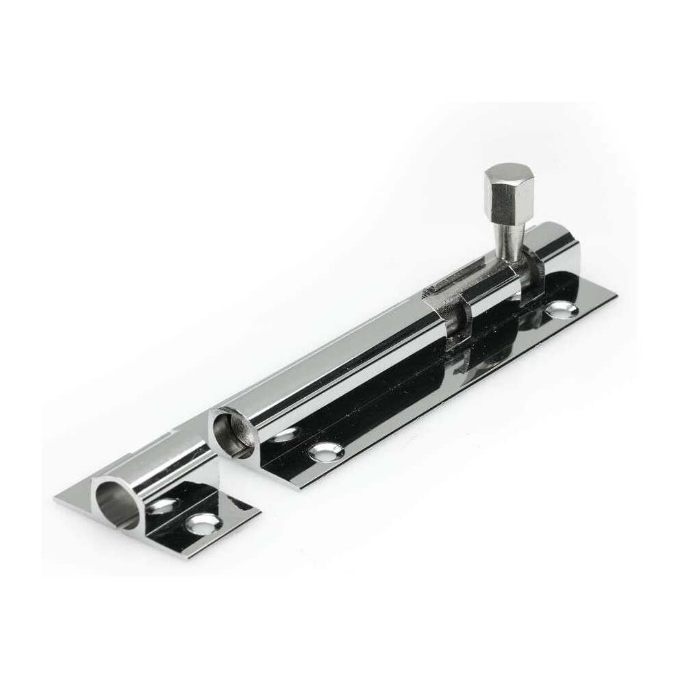 Chrome Door Bolt, 100Mm Straight - Brand Dzina 5057670023247