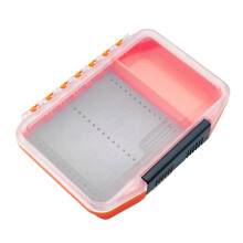 Fly Fishing Box Single Sided Waterproof Light Weight Fly Box Easy Grip Clear Orange