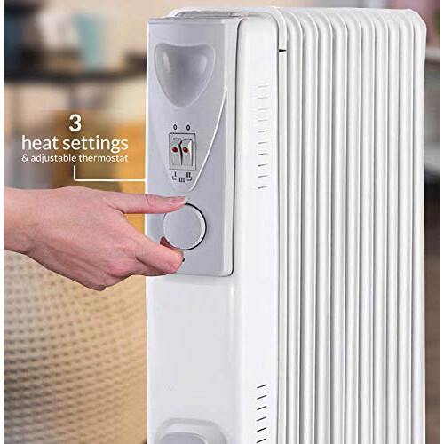 11 Fin 2.5kW Oil Filled Radiator, White