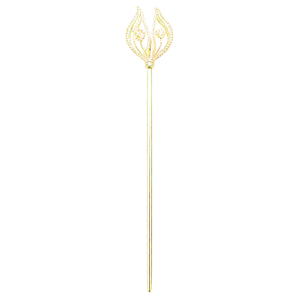 Rhinestones Flower Magical Wand Queen Scepter For Festival Outfit Enhancement Gold