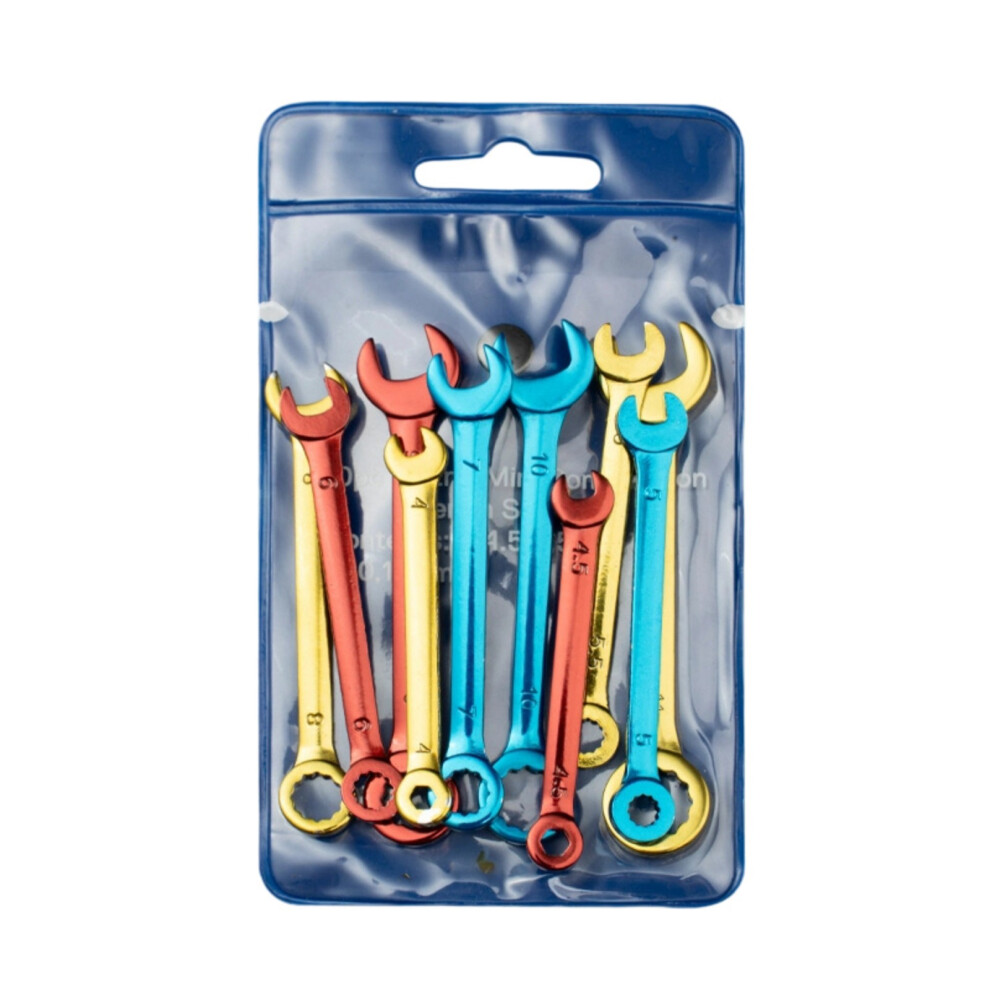 10Pcs Double Ended Spanner Wrench Hand Tool Spanner Pocket Metric System Color Plated 7754004774070
