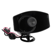 Sonido Universal de Alarma de Coche de Motocicleta Bocina de 7 Tonos 12V 100W Altavoz de Bocina de Sirena de PolicíA (Negro)