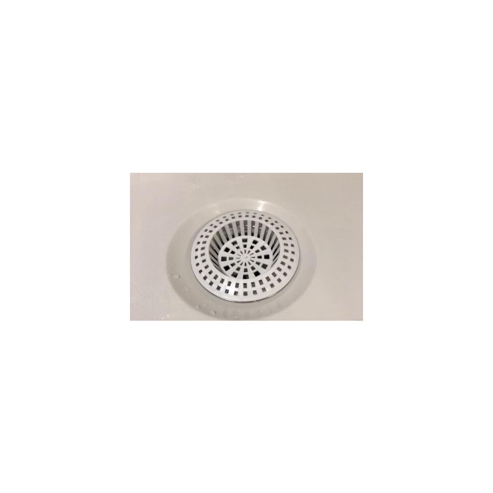 Dzina Sinkstrainer Sink Strainer / Drain Hair Catcher Set, Plastic, Pack Of 2, White