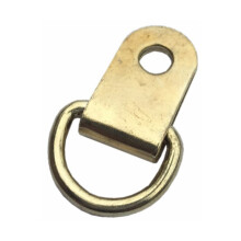 Fort Fasteners Picture Mirror Frame Hanging D Ring Small Single With Screws Brass Plated, Pack Of 100