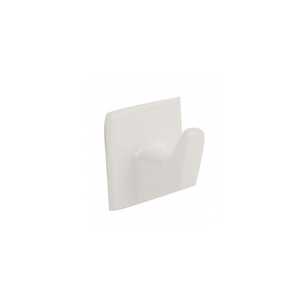 Fort Fasteners Square Hook Self Adhesive Medium White Pack Of 100 5057670026224