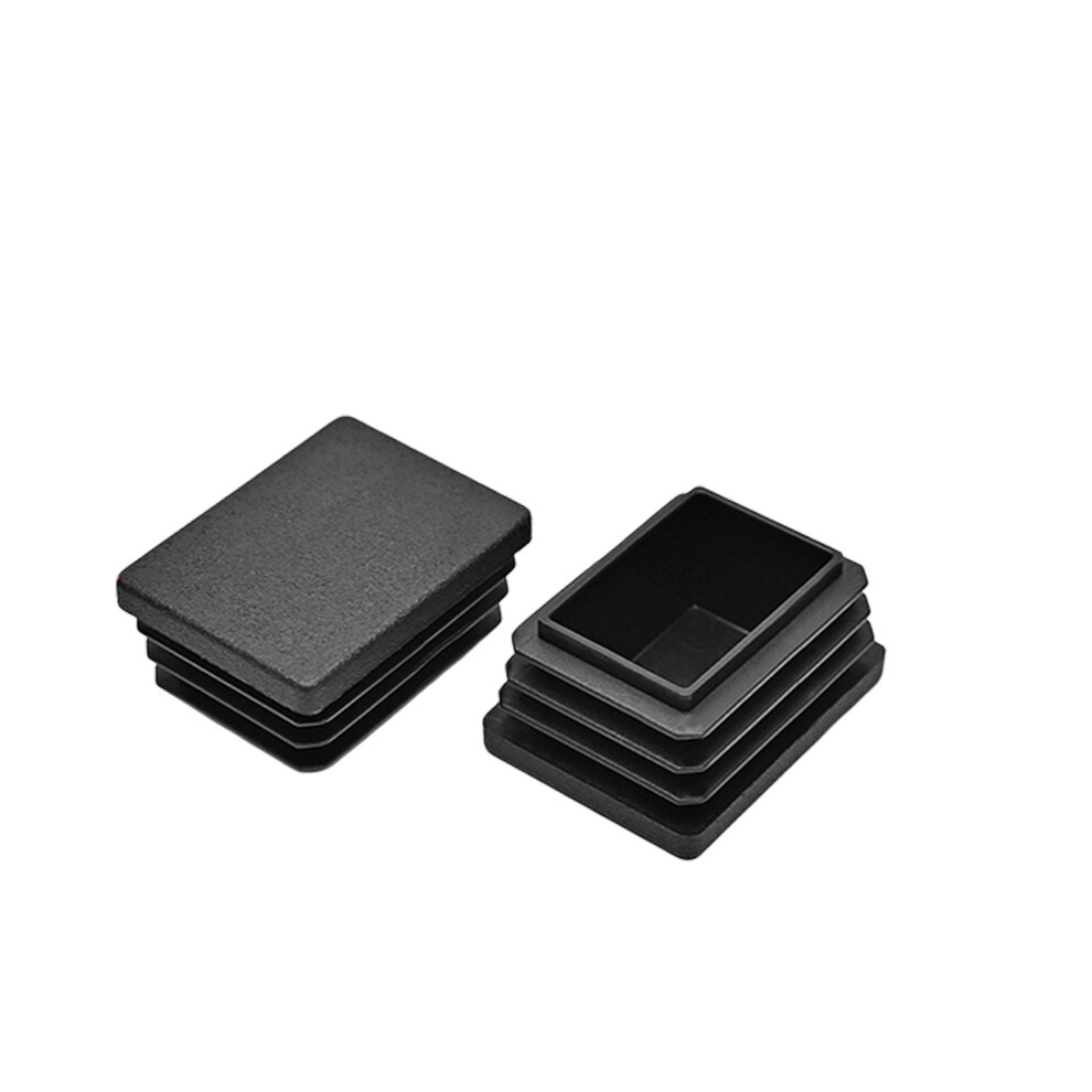 12Pcs Black Plastic Rectangle Blanking End Caps Plastic Tubing End Cap 30X40mm 7755000598035