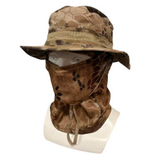 Breathable Foldable Sun Protections Boonie Hat Scarf Ideal For Fishing Yellow patter