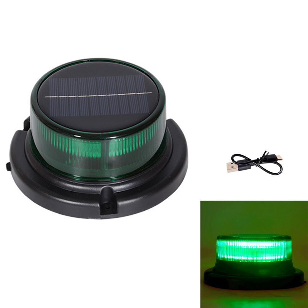 Waterproof Solar Led Beacon With Auto Brightness For Roadside Hazard Warning Light/Green 7754004675117