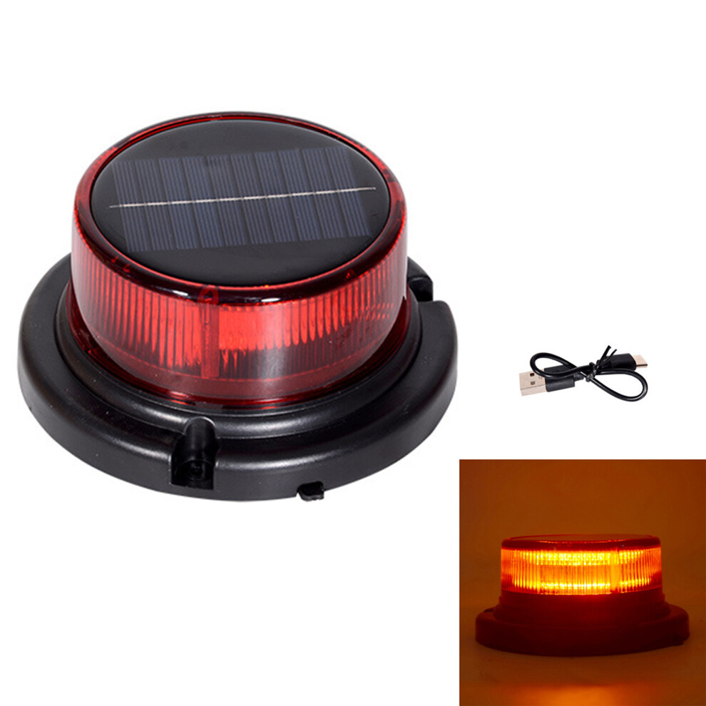 Motorcycles Solar Led Warning With Auto Dimming Feature For Traffic Safety Light/Red 7754004675049
