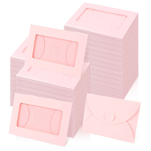 Kraft Papers Envelope with Latches Closure Design Document Wallet Storage Pocket Pink