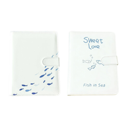 Refillable Notebook With 6 Rings PU Binder Covers for Daily Writing Note whale lacunae 1