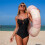 Backless Conjoined Swimsuit Color Blocking Side Detailing Smooth Fabric Black white XL 10