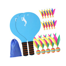 18Pcs Indoor Cricket Gear Cricket Batminton Set For Kids with Sponge Handles Blue