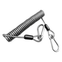 150/200/300cm Elastic Fishing Lanyard with Carabiner Stainless Steel Safety 1.5 meters
