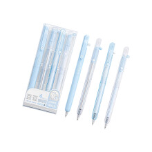 Retractable Gel Pen 0.5MM Fine Point Plastic Gel Inks Pen Quick Dry for Writing Blue