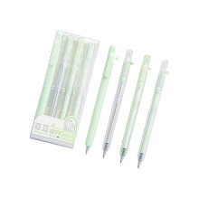 Retractable Gel Inks Pen 0.5MM Fine Point Gel Pen Black Inks for Student Writing Green