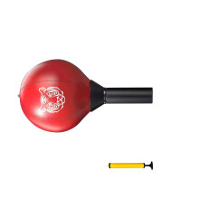 Extended Use PU Leather Training Ball With flexible Rod For Home Or Office Red