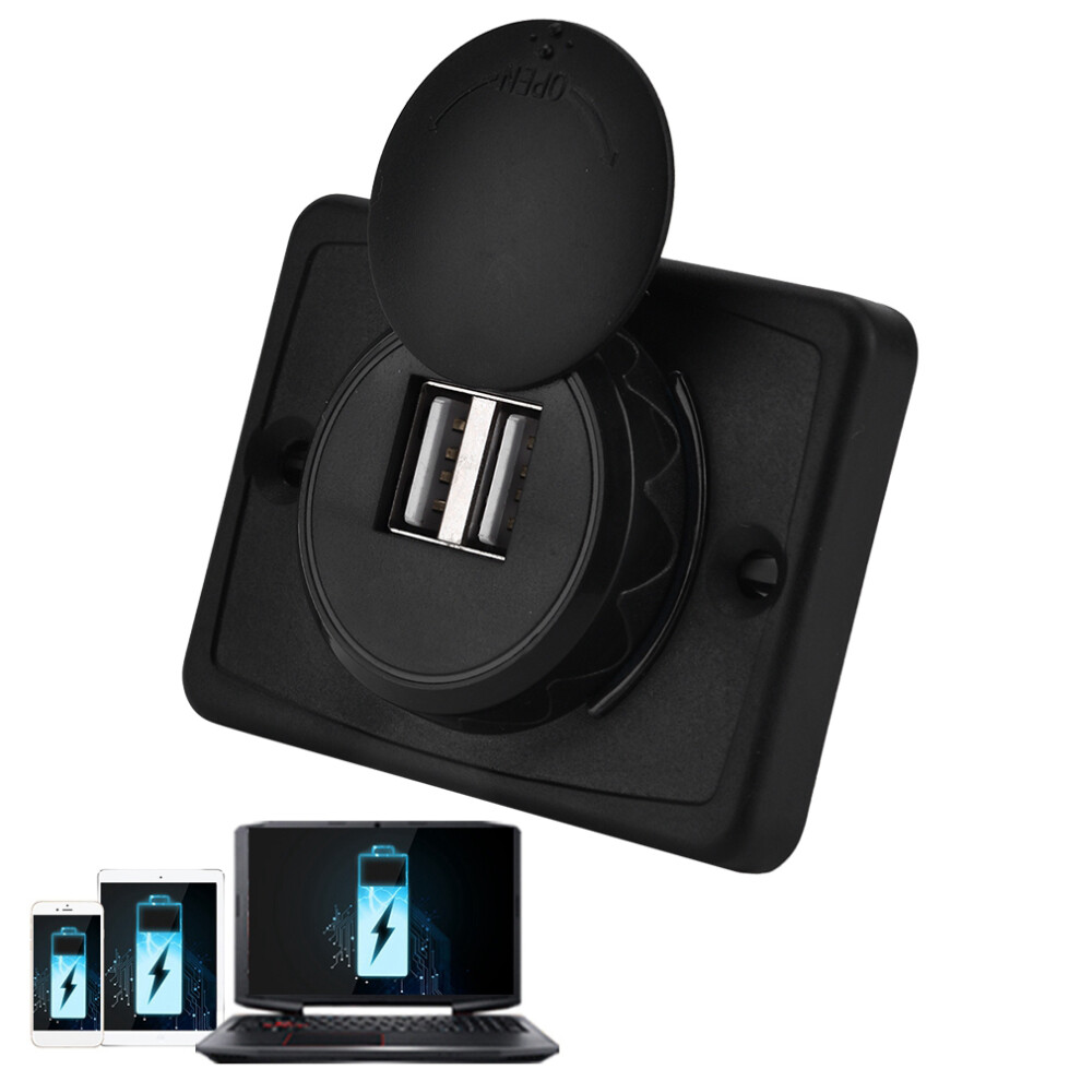 Dual Usb Socket 3.1A Car Charger 12V Black 7293282973183