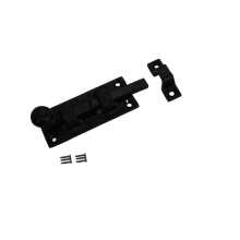 Dzina 75mm Black Antique Door Bolt – Surface Mounted Sliding Lock for Internal Doors