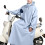 Full Coverage Rain Coat Hooded Rain Poncho for Riders Reflective Waterproof M Glaci blue 1