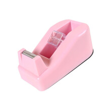 Multicolor Desktop Tape Dispenser Featuring Quick Cutting Tape Dispense Holder Pink