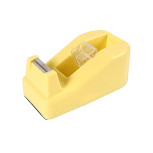 Portable Plastic Tape Holder With Easy Cut Design Ideal For Home Office And Art Yellow
