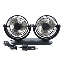 12V 24V Double Head Fan With Wide Angle Airflows Universal For Cars And SUVs car plug