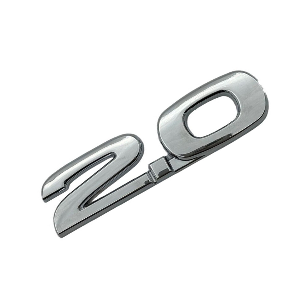 Car Emblem Badge Decal 3D Abs 2.0 2.5 Shaped Sticker Fenders Emblem 2.0 Bright Silver 7754004703636