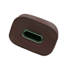 Elegant Leather Auto Tissue Box Practical for Sun Visors Or Console Installation Brown