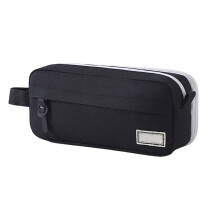 High Capacity Pencil Case Waterproof Nylon Pencil Pouches Multi Compartments Black small