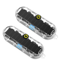Universal Solar Powered Vibration Activated Warning Light For Car Motorcycle 2Pcs