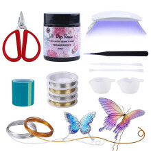 UV Resin Starter Kit UV Resin Kit with Lamp Resin Sunlight Curing Quick Starter Kit UV Resin Glue Dip Resin Accessories