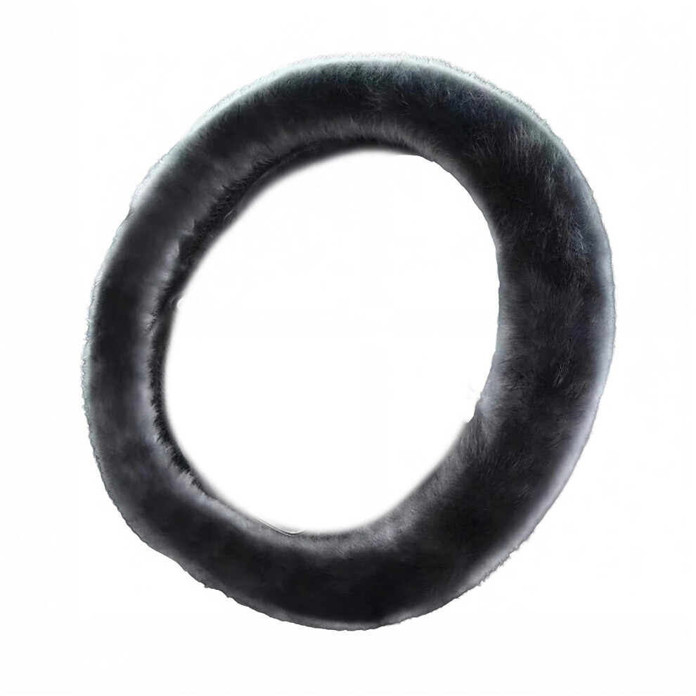 Plush Steering Wheel Cover Winter Warmth Nonslip Grip Driving Comfort Safety D Shape Gray 7754004725393