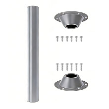 Swivel Table Leg For RVs With Non Corrosive Finish And Easy Surfaces Mount Silver 25IN