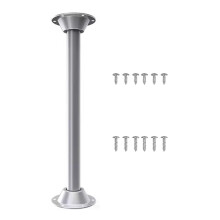 Adjustable Aluminum Construction RVs Table Leg With Base For Secure Silver 27IN