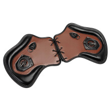 Universal Motorcycle Exhaust Side Saddles Heat Protector PU Leather Saddles Brown FBG510