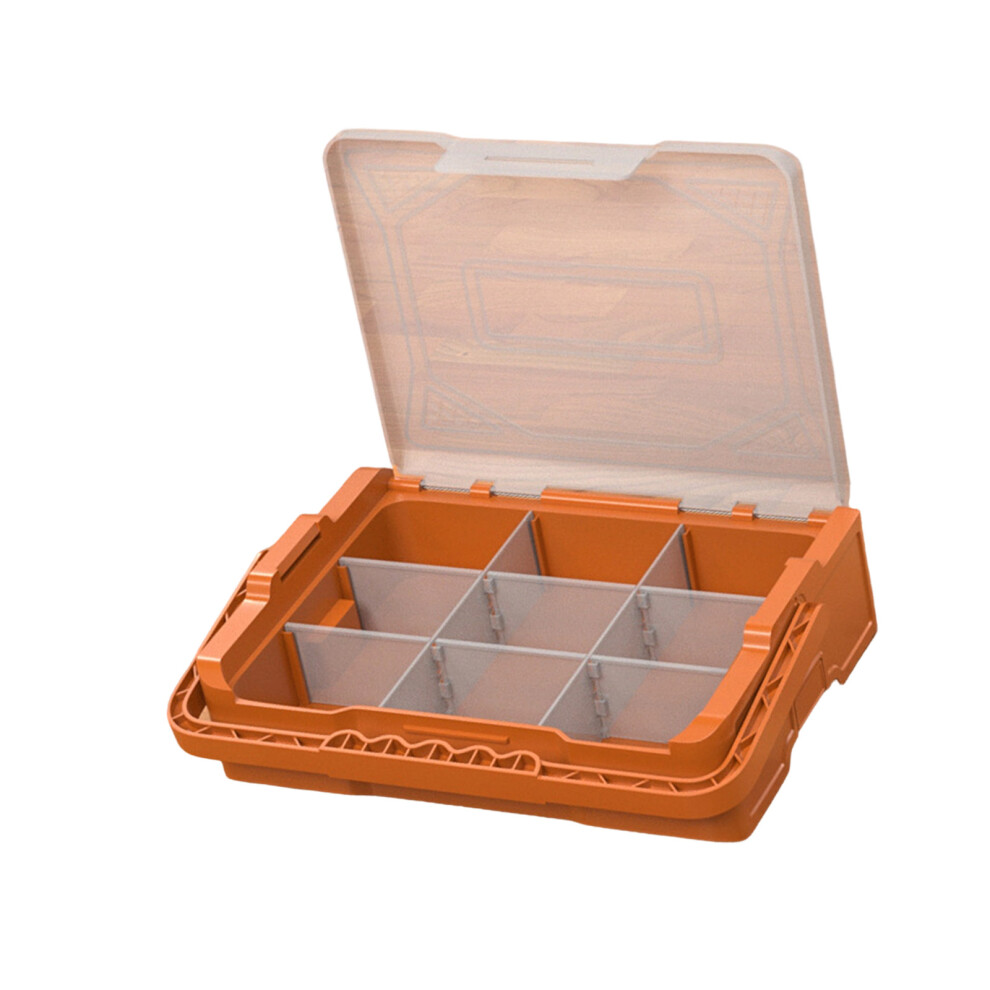 Multipurpose Workshop Organizer Container Removable Dividers With Carry Oranges Color 7754004701748