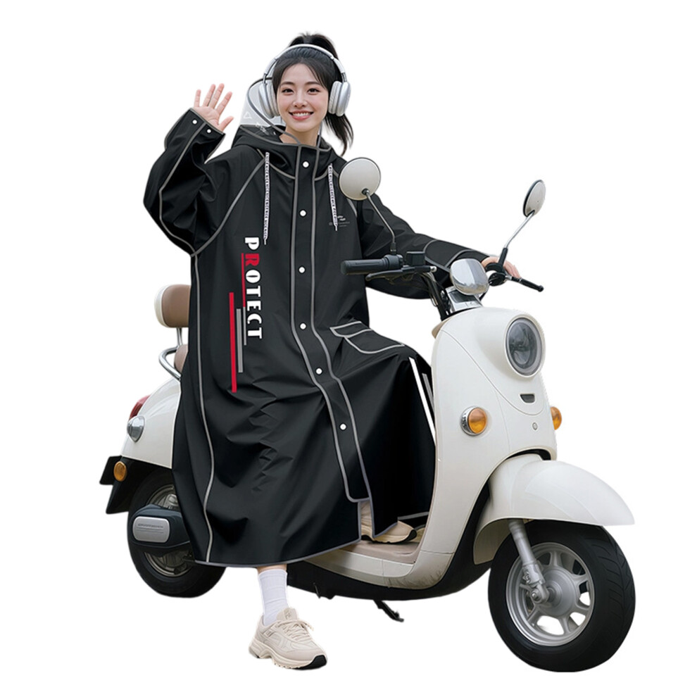 High Visibility Reflective Safety Raincoat For Commuting Delivery Rain Suit L Black 7754004756342